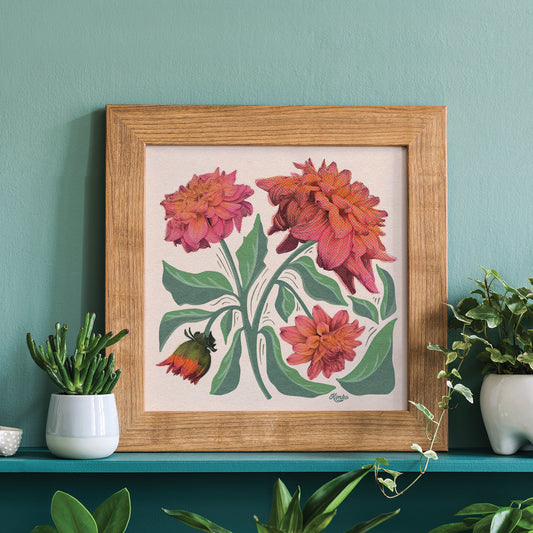Portland Dahlias | Botanical Art Print