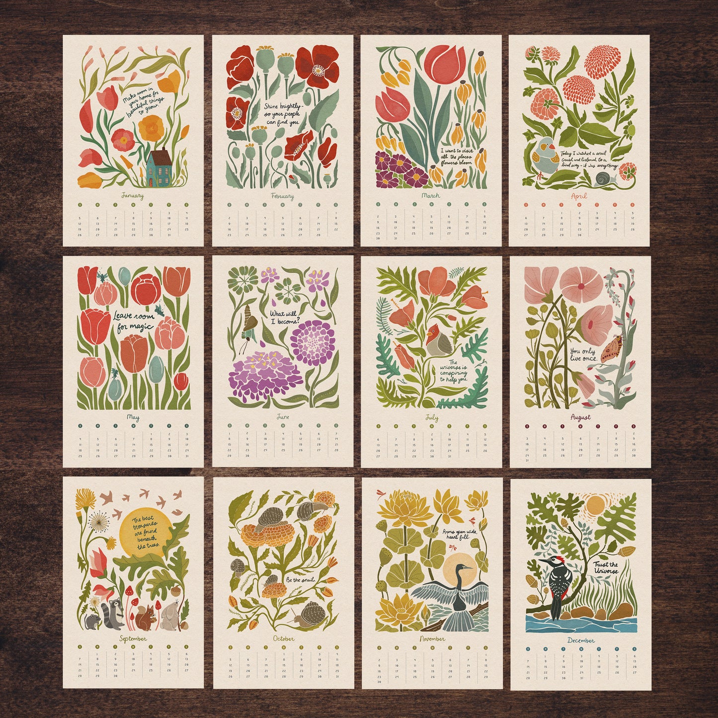 "Looking for the Magic" 2025 Botanical Wall Calendar