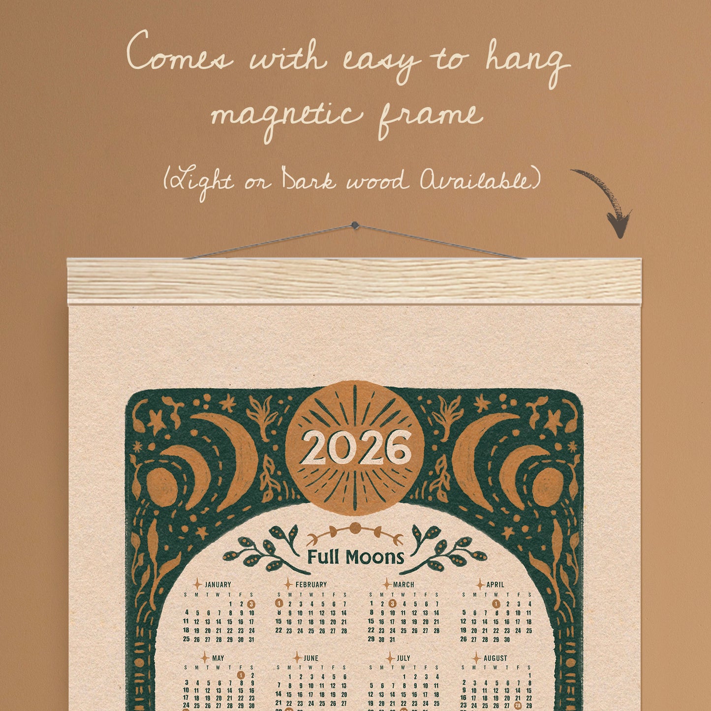 2026 Full Moon Magic Calendar | Self-Hanging