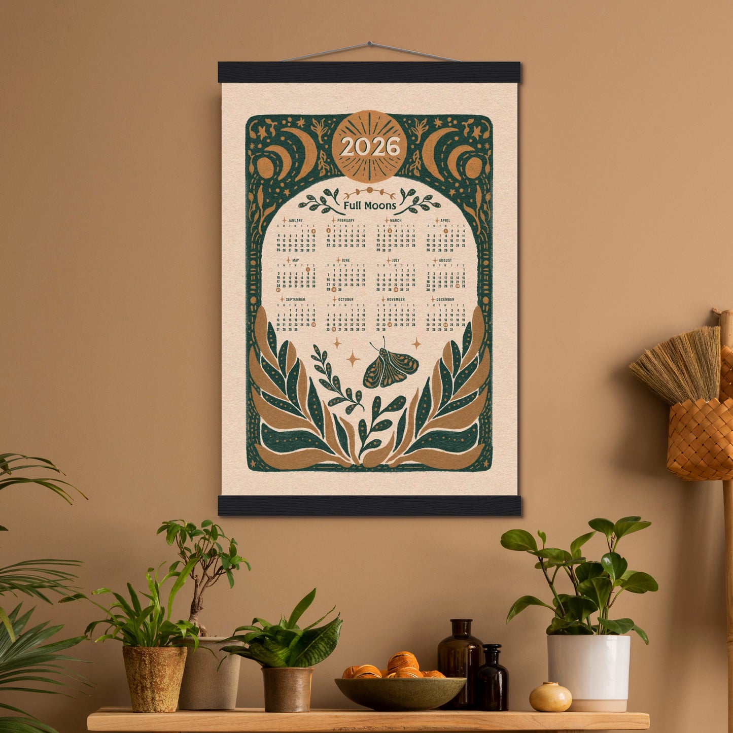 2026 Full Moon Magic Calendar | Self-Hanging