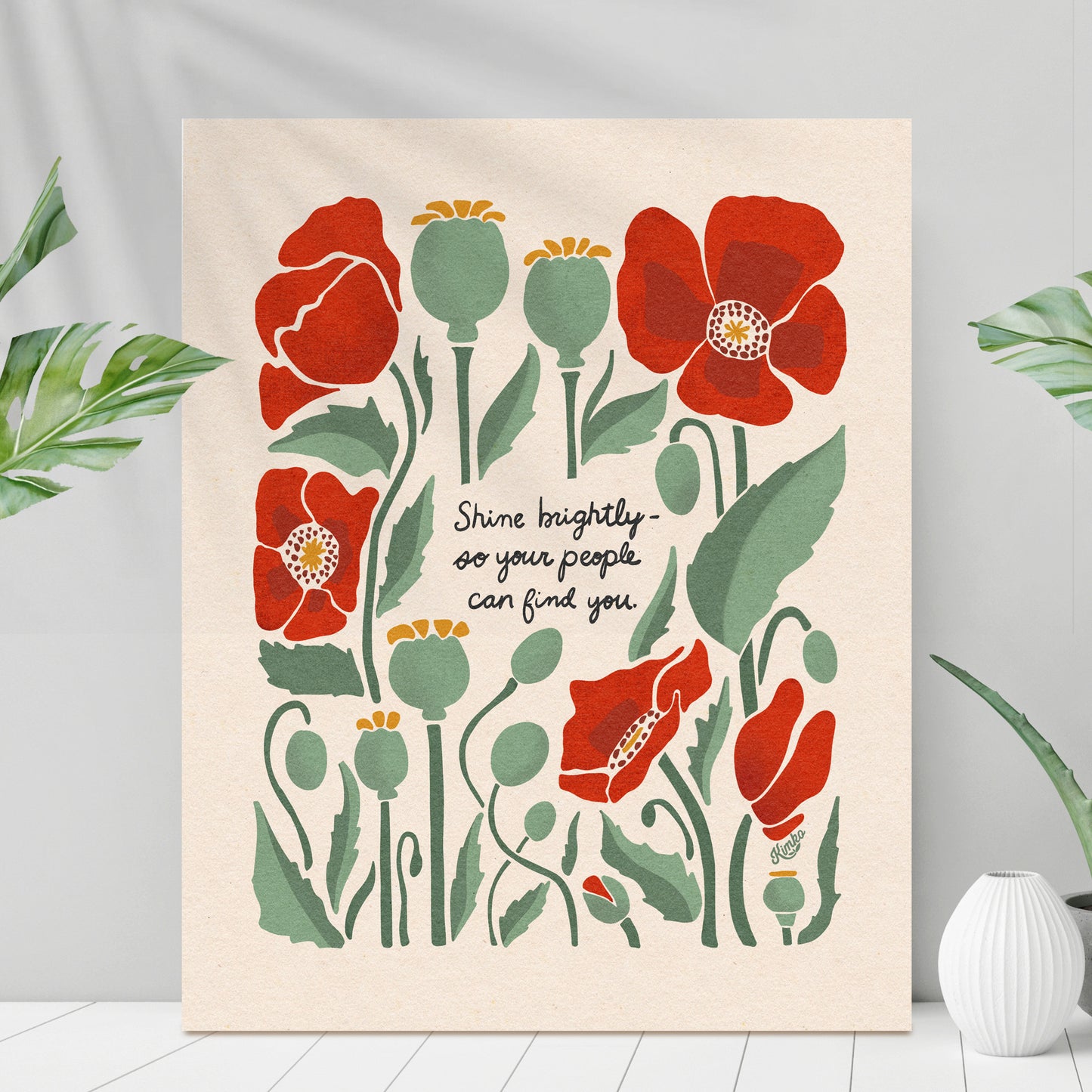 Red Poppies "Shine Brightly" | Botanical Wall Print