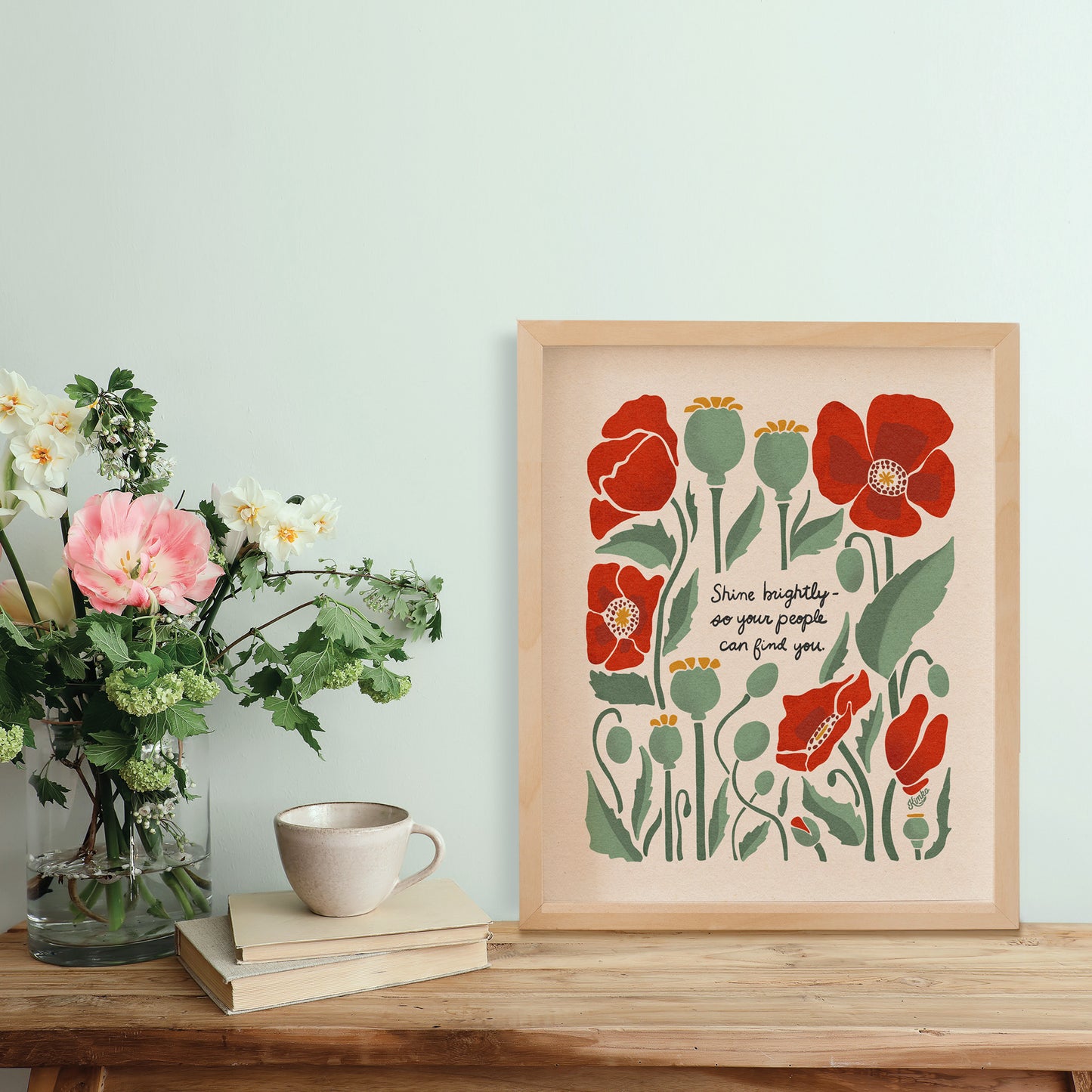 Red Poppies "Shine Brightly" | Botanical Wall Print