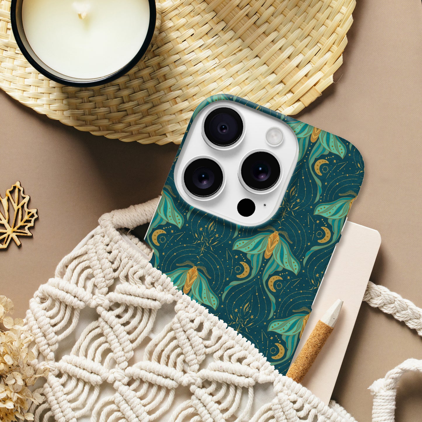 Luna Moth Celestial Pattern Print | Apple iPhone Slim Case
