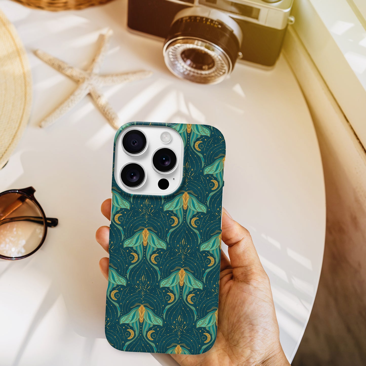 Luna Moth Celestial Pattern Print | Apple iPhone Slim Case