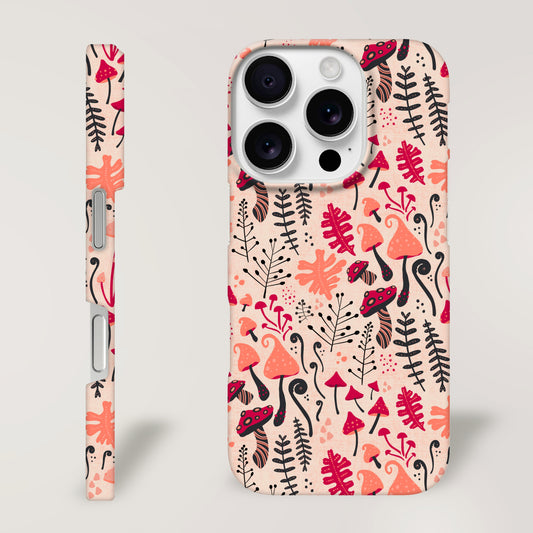 Cottagecore Magical Mushrooms Pattern Print | Apple iPhone Slim Case