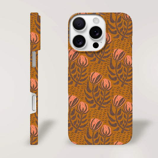 Protea Folk Floral Pattern - iPhone Slim Phone Case