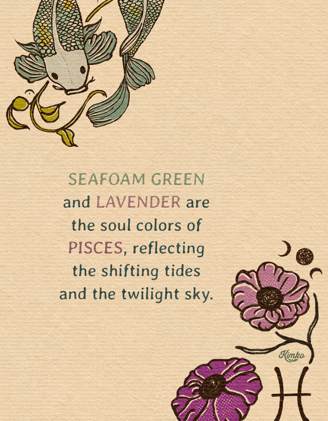 Pisces Folk Art | Art Print
