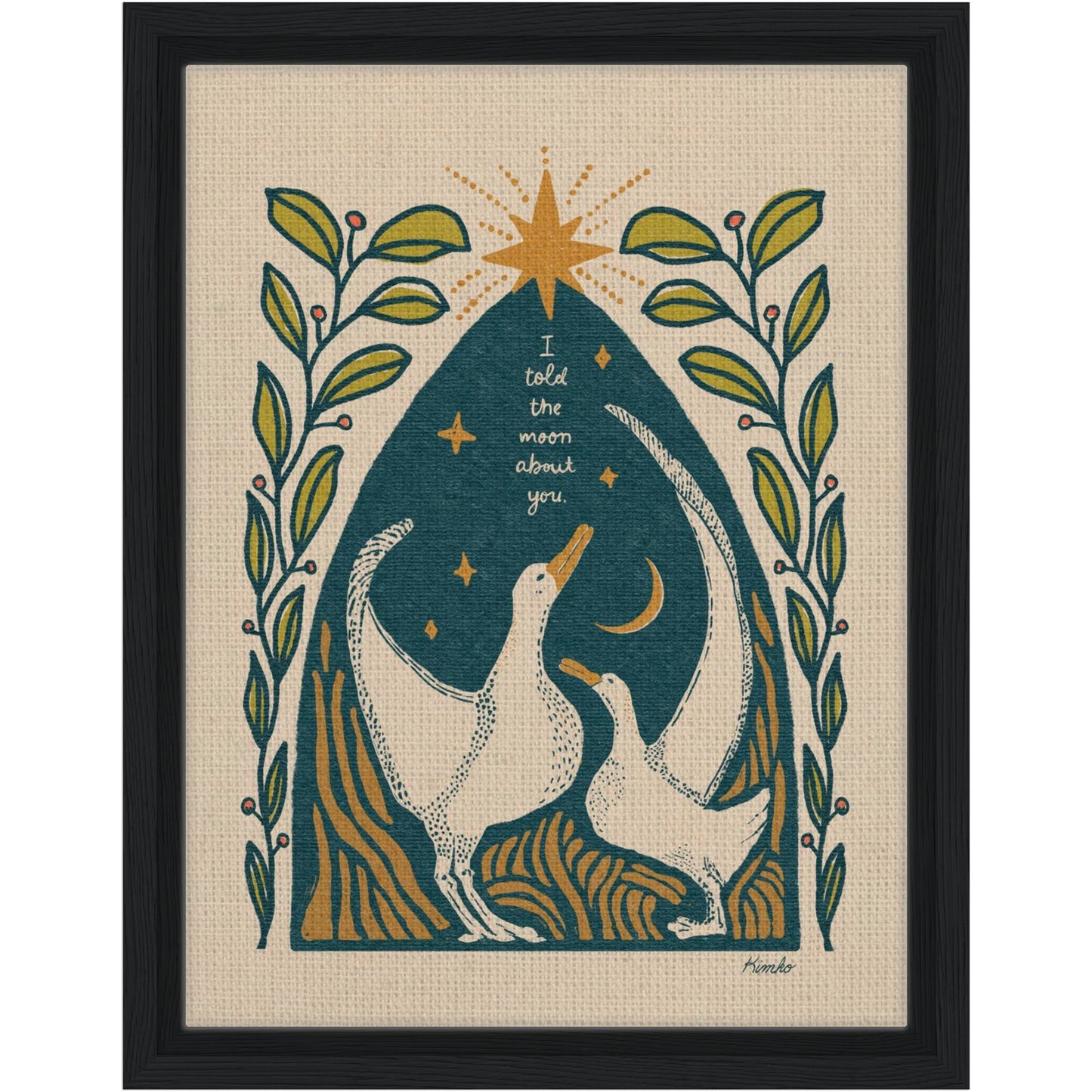 The Albatross & The Moon | Framed Canvas Print