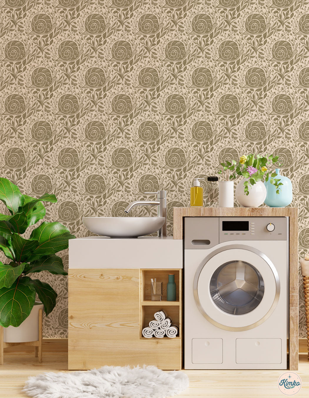 Sylvie the Snail Wallpaper in Sandstone