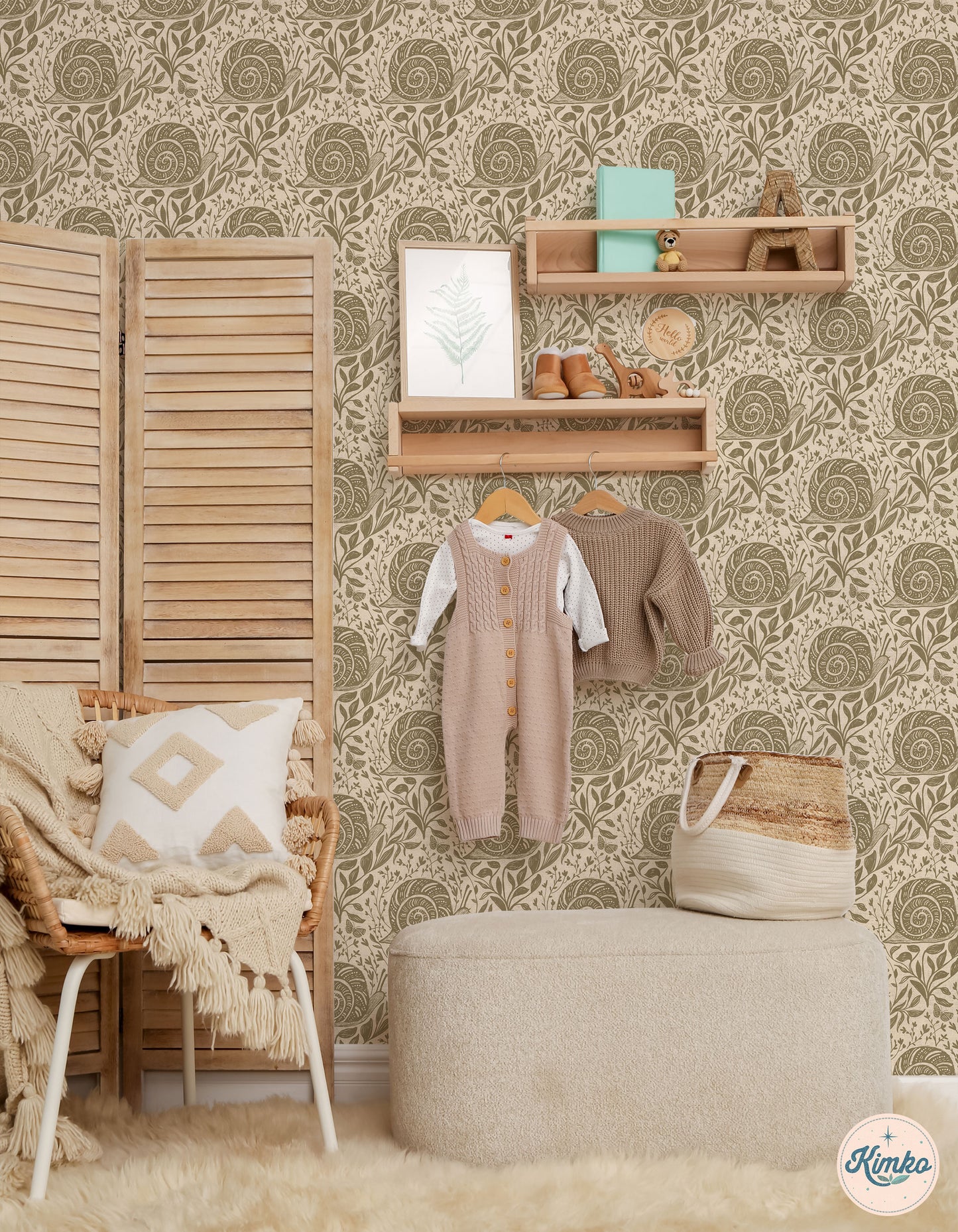 Sylvie the Snail Wallpaper in Sandstone