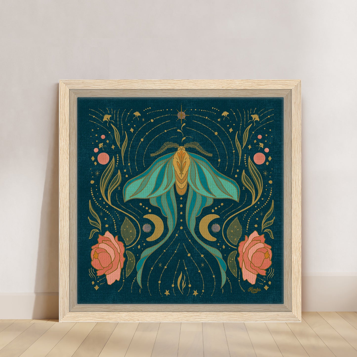 The Magical Luna Moth | Framed Canvas Wall Art