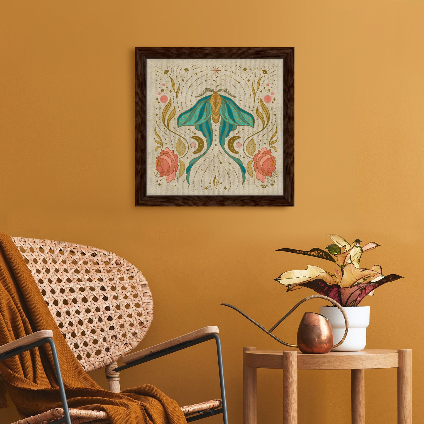 The Magical Luna Moth | Framed Canvas Wall Art