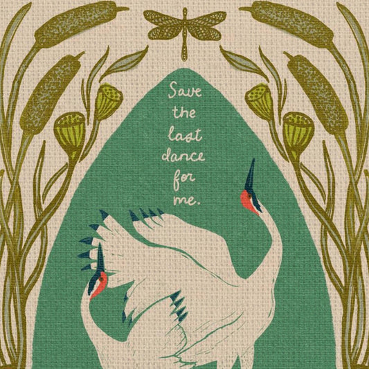 The Dance of the Whooping Cranes | Framed Canvas Print