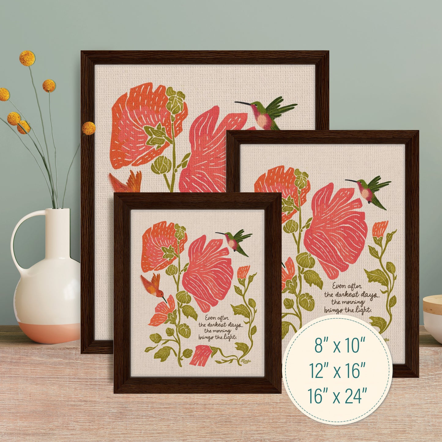 "Even after the darkest days, the morning brings the light." | Hummingbirds & Hollyhocks
