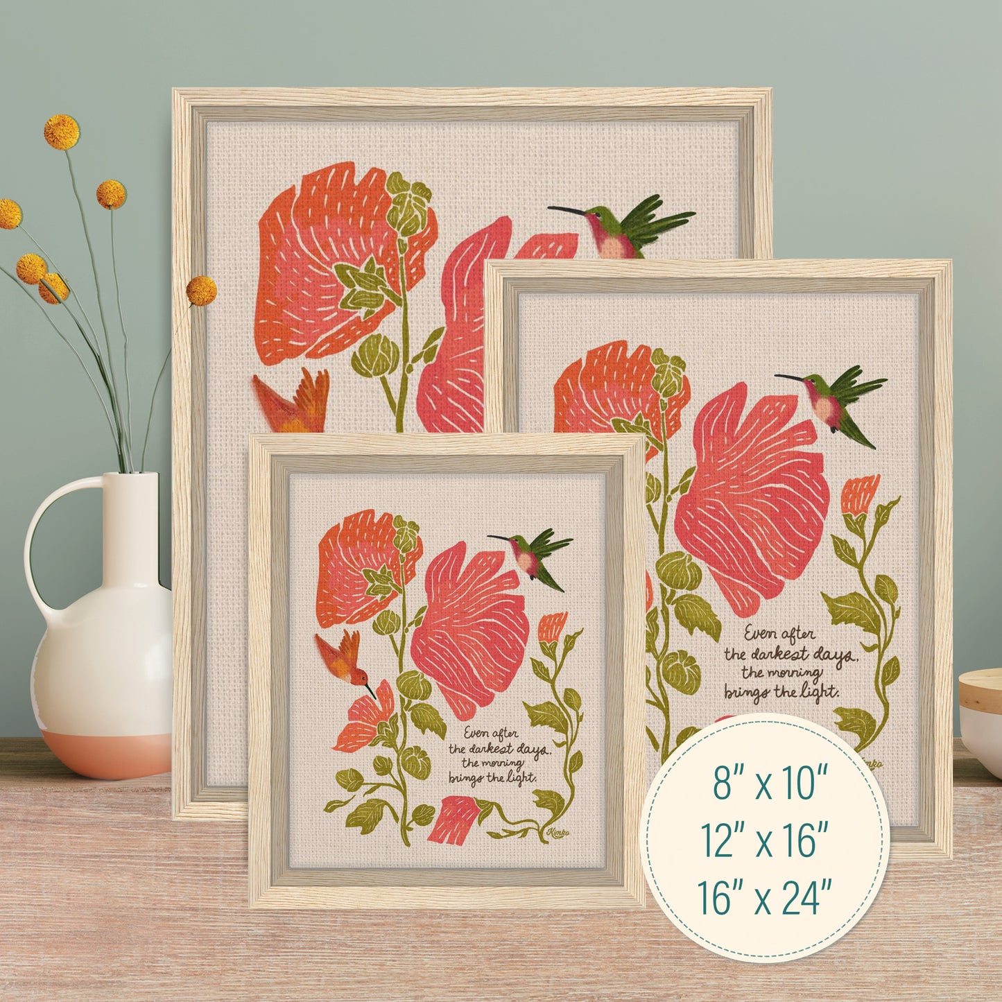 "Even after the darkest days, the morning brings the light." | Hummingbirds & Hollyhocks