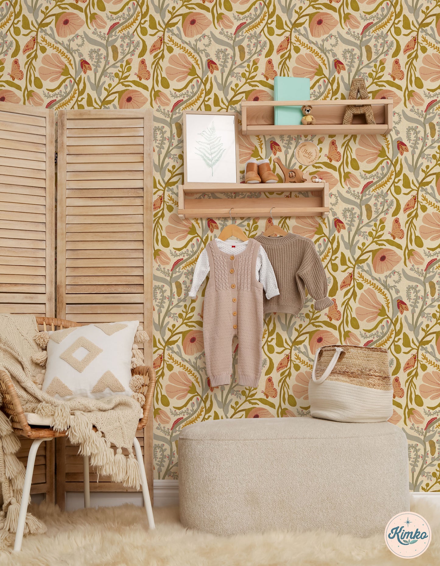 The Poppy & the Moth Folk Fable Wallpaper