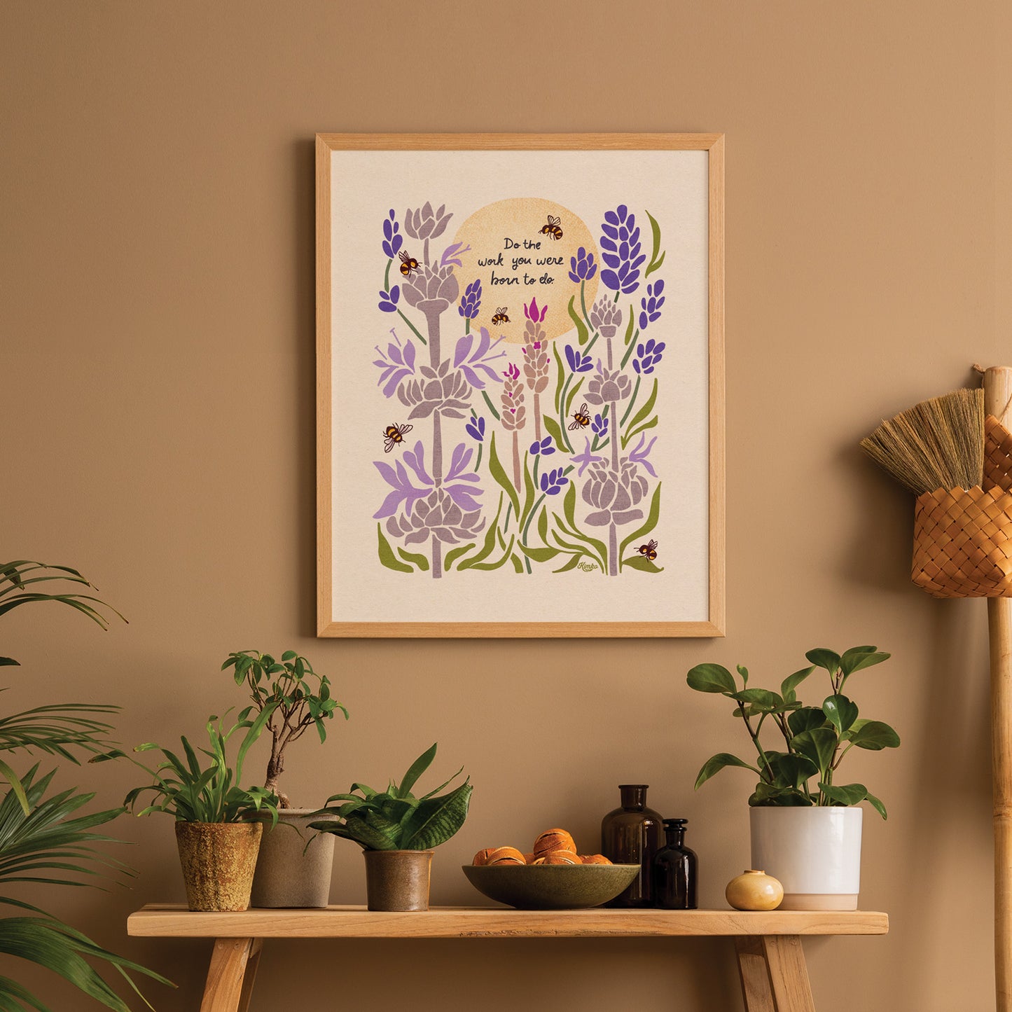 "Do the work you were born to do." | Lavender Honeybee Art Print