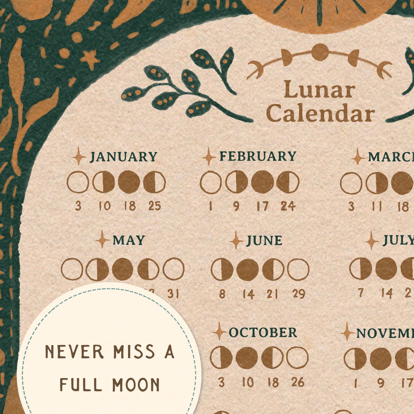 Lunar Moon Magic Calendar | Fine Art Print