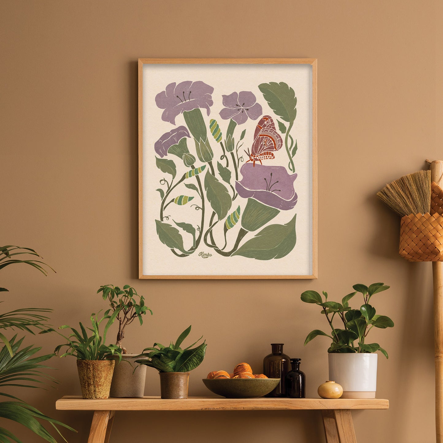 The Moth in the Moon Garden | Botanical Print