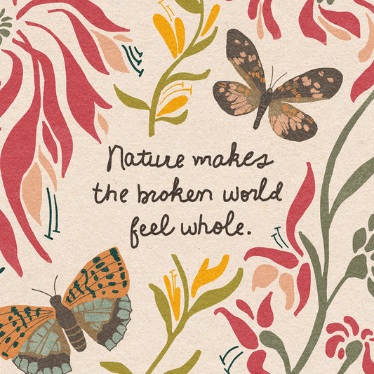 "Nature makes the broken world feel whole." | Honeysuckle and Moth Garden Art