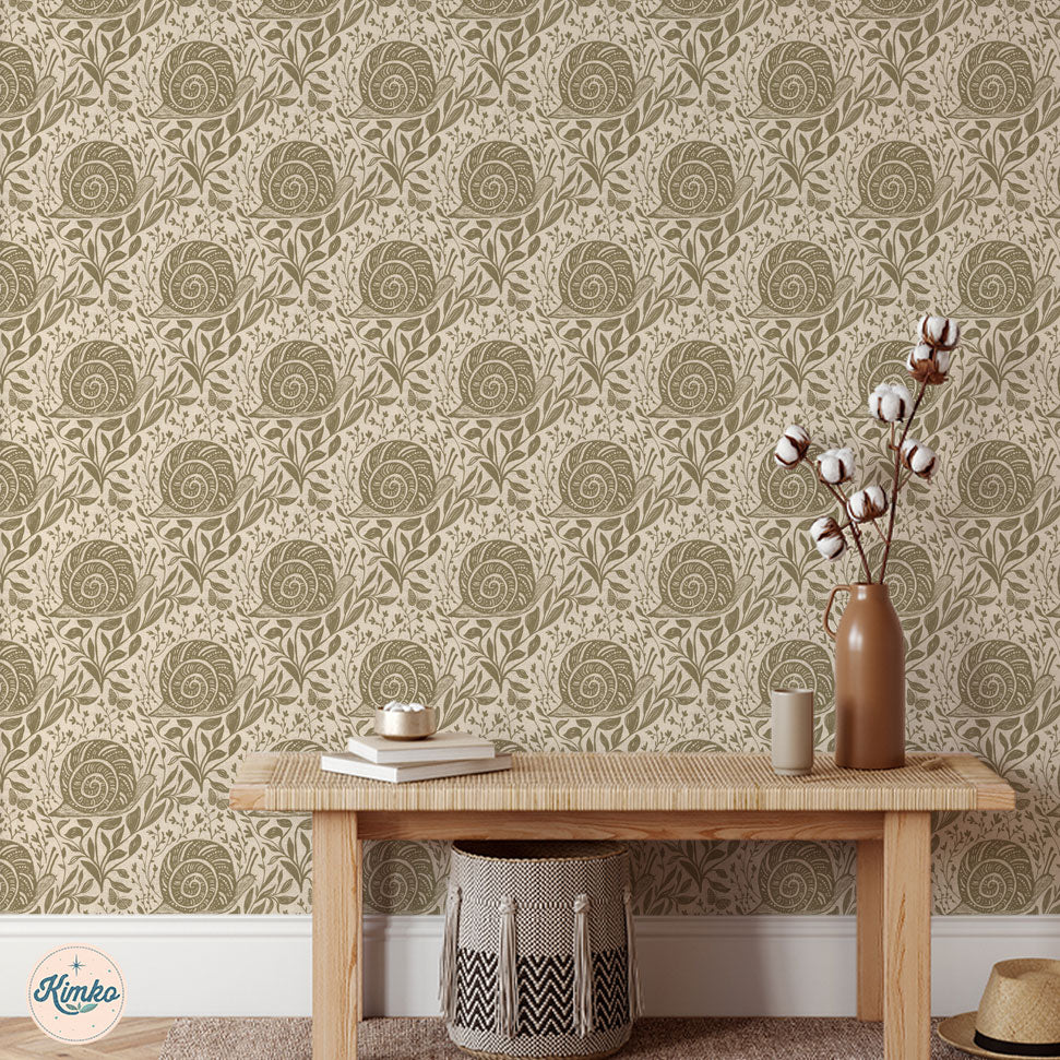Sylvie the Snail Wallpaper in Sandstone