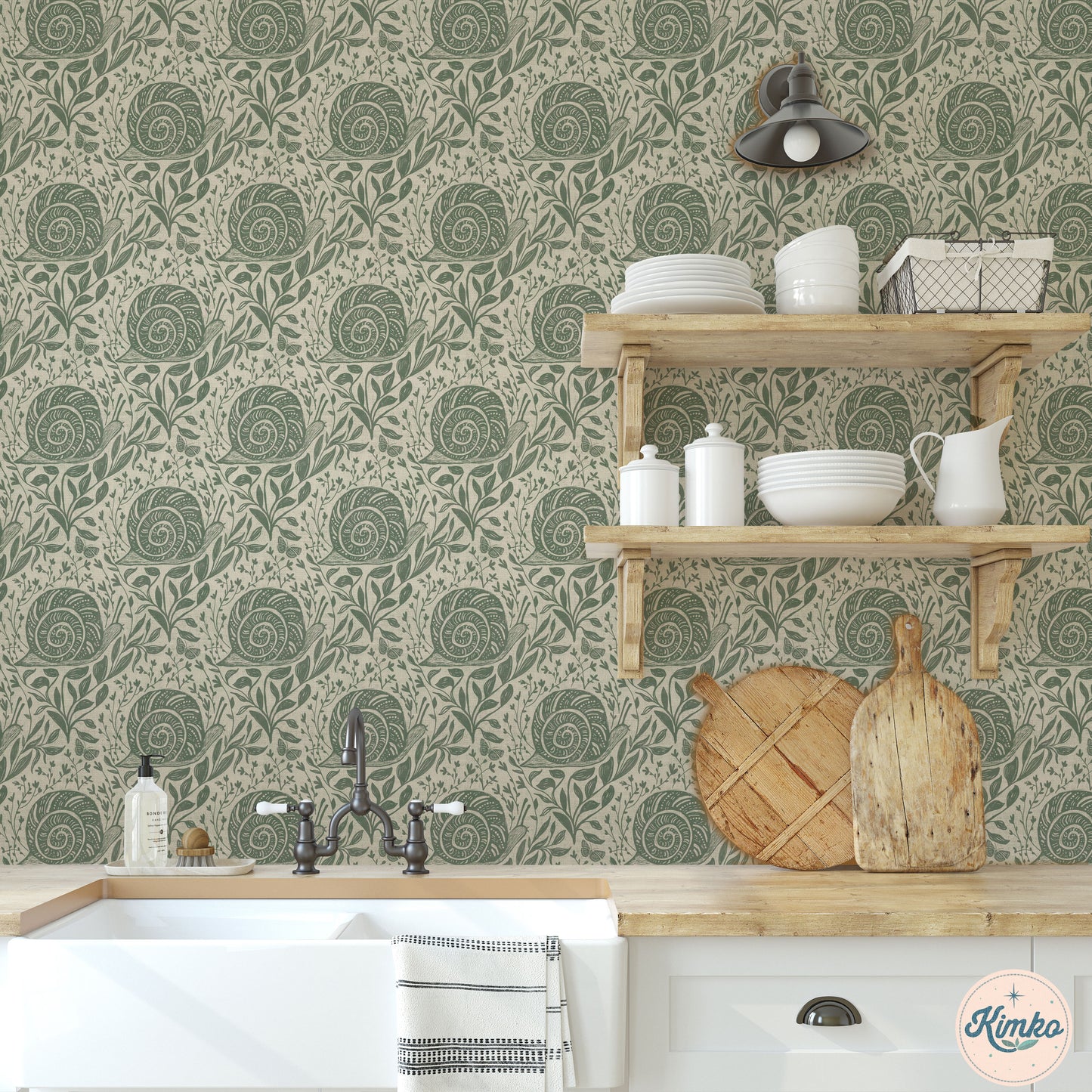 Sylvie the Snail Wallpaper in Pixie Moss
