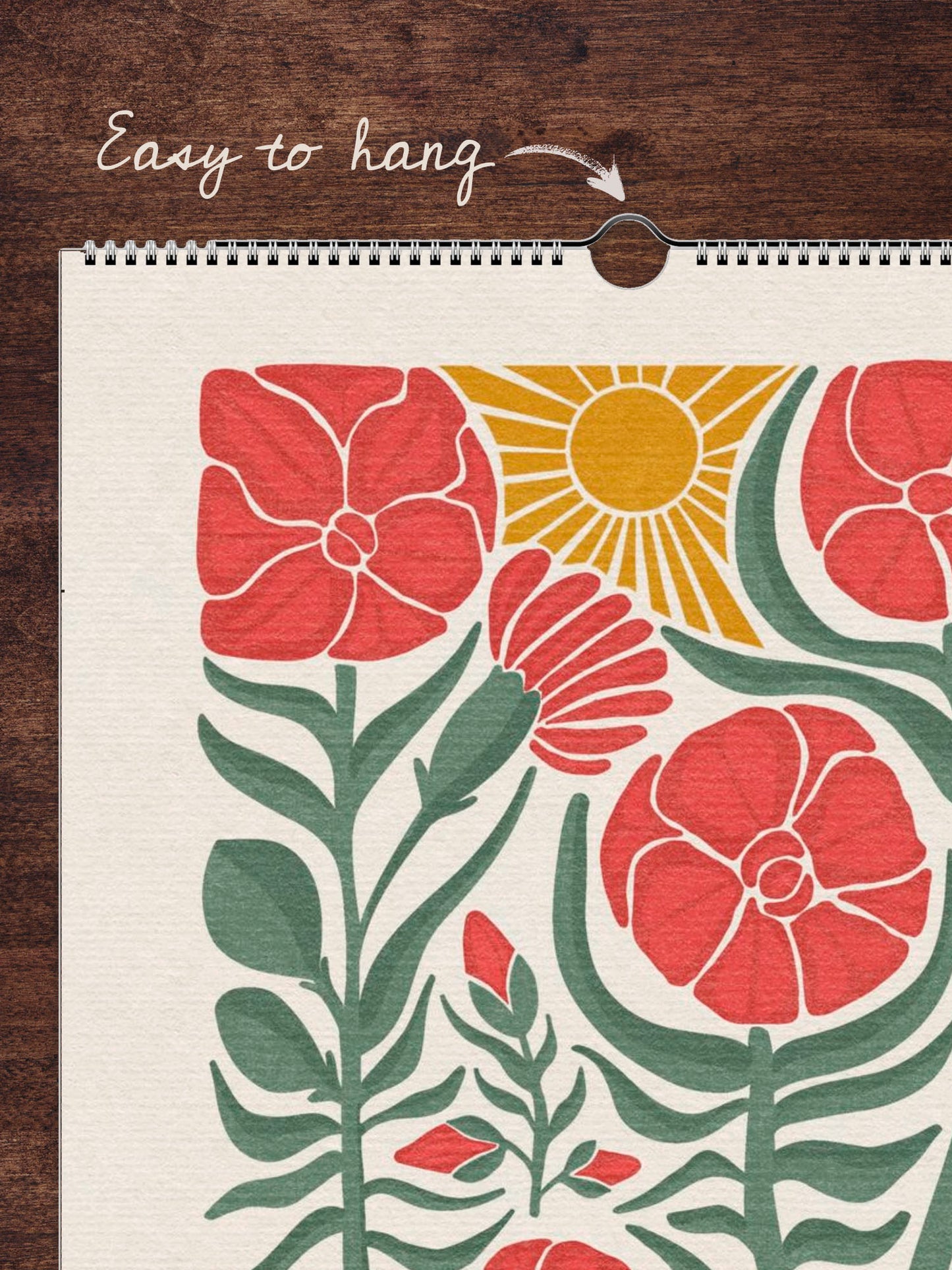 In My Garden 2026-27 Academic Year Folk Floral Calendar | July 2026 - June 2027