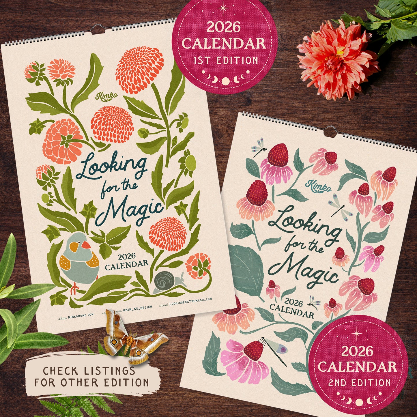 2026 "Looking for the Magic" Artist - Illustrated Botanical Calendar, 2nd Edition