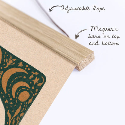 2026 Lunar Moon Magic Folk Art Calendar | Wood Hanger