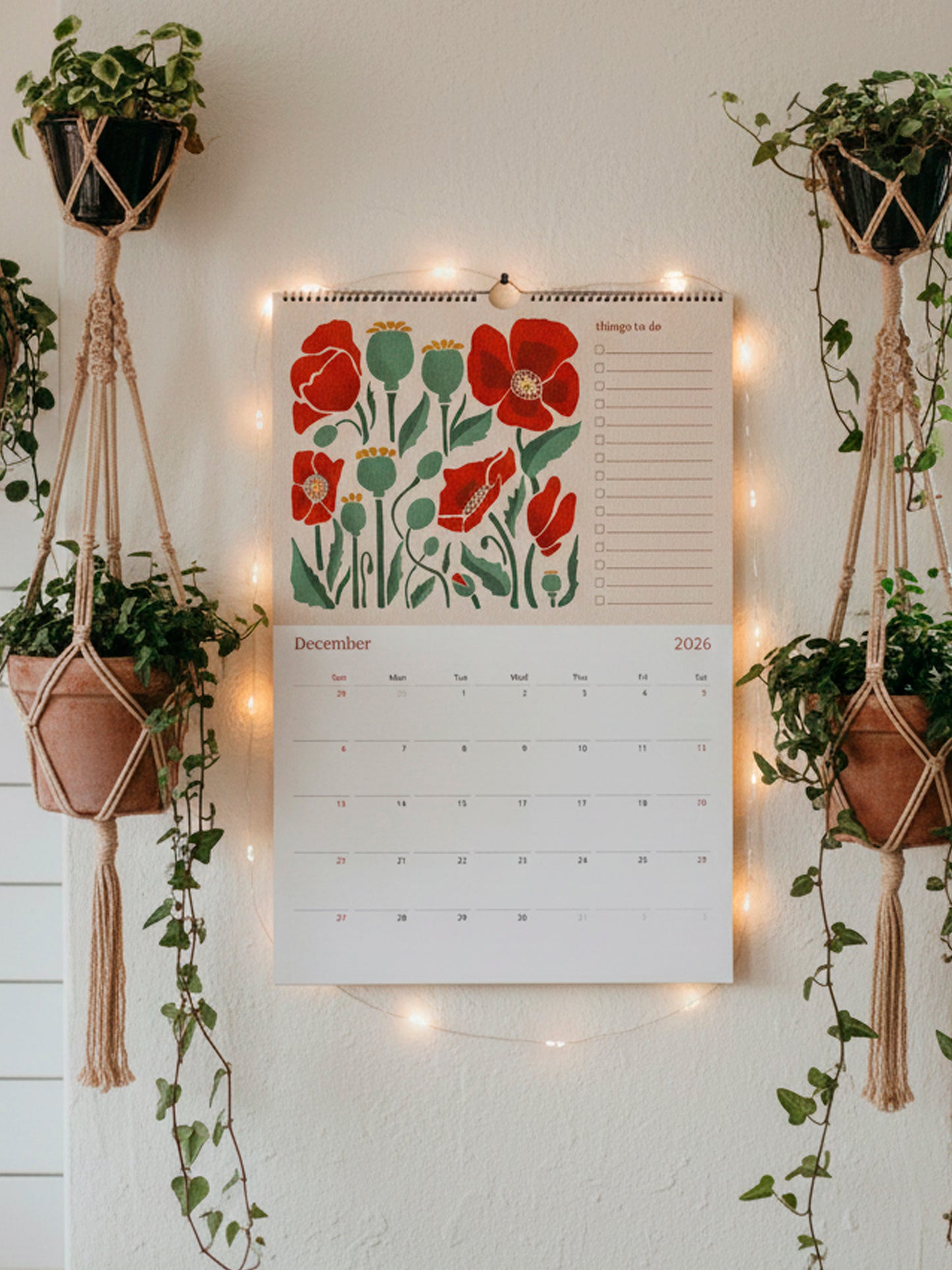 2026 In the Garden 12 Month Floral Blooms Calendar & To-Do List for Nature Lovers