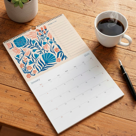 2026 In the Garden 12 Month Floral Blooms Calendar & To-Do List for Nature Lovers