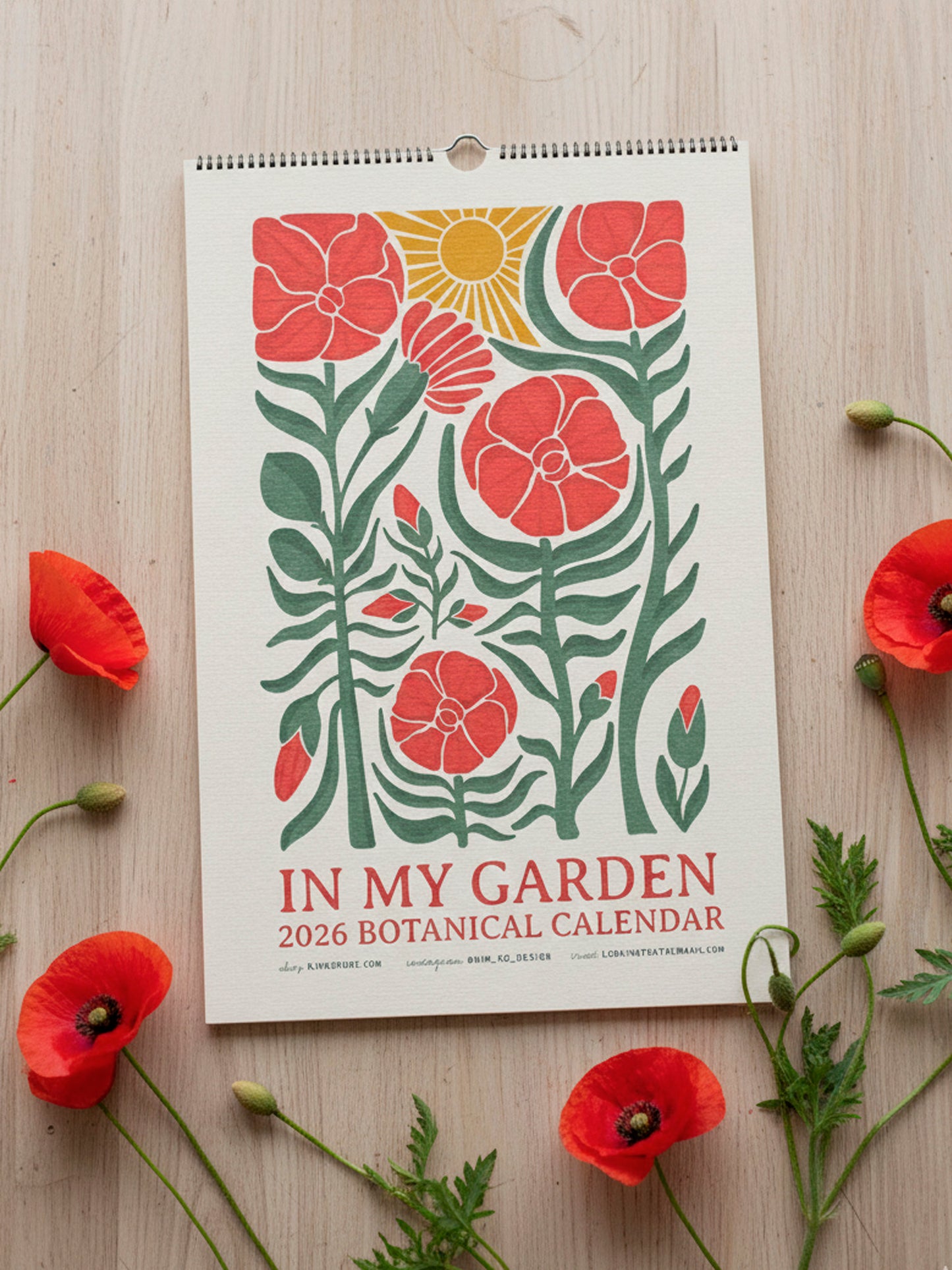2026 In the Garden 12 Month Floral Blooms Calendar & To-Do List for Nature Lovers