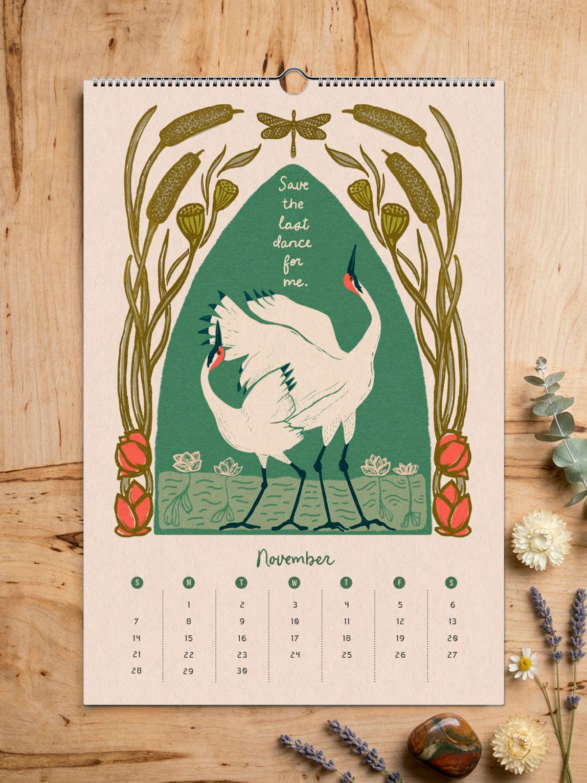 2027 Illustrated "Looking for the Magic" Botanical Birds & Floral  Wall Calendar