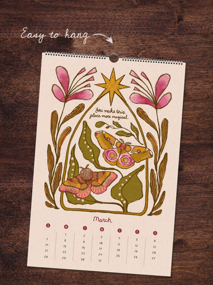 2027 Illustrated "Looking for the Magic" Botanical Birds & Floral  Wall Calendar