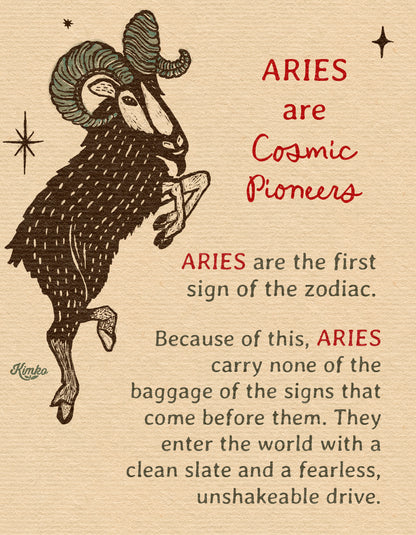Aries Folk Art | Art Print