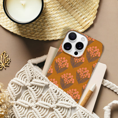 Pink Boho Folk Art Floral Pattern Print | Apple iPhone Slim Case