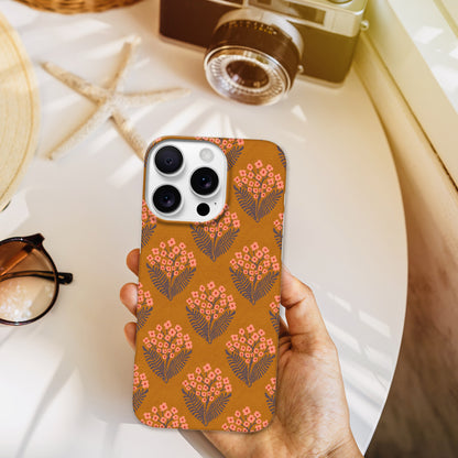 Pink Boho Folk Art Floral Pattern Print | Apple iPhone Slim Case