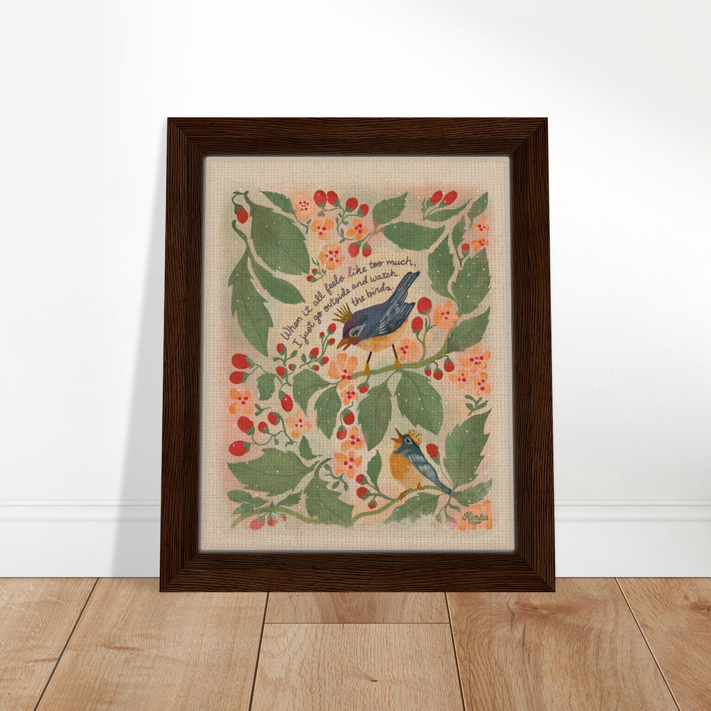 Bird Song | "When it all feels like too much, I just go outside and watch the birds." | Framed Canvas Print
