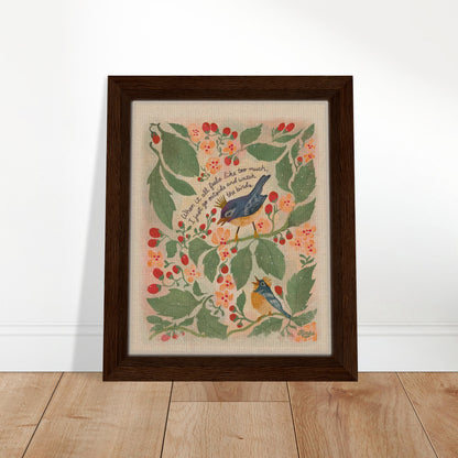 Bird Song | "When it all feels like too much, I just go outside and watch the birds." | Framed Canvas Print