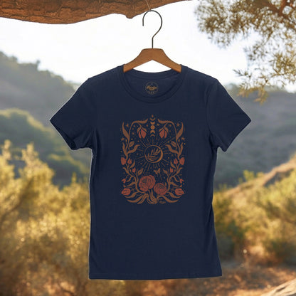 Lunar Peony Folk Art Tee| 100% Cotton