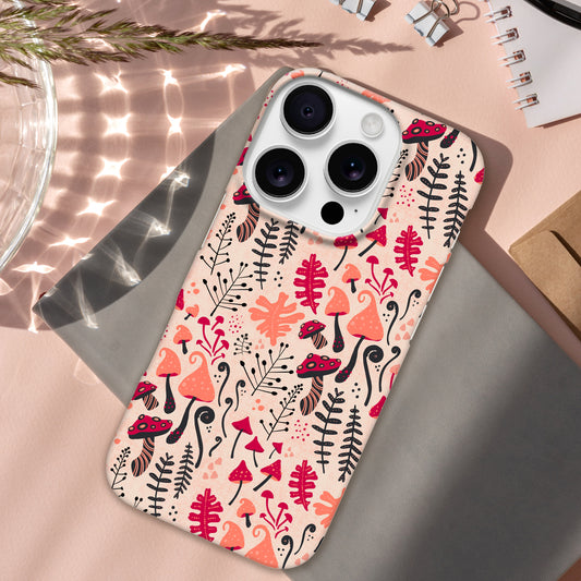 Cottagecore Magical Mushrooms Pattern Print | Apple iPhone Slim Case