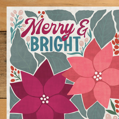 Merry and Bright Holiday Greeting Cards | 10 Pack | Blank