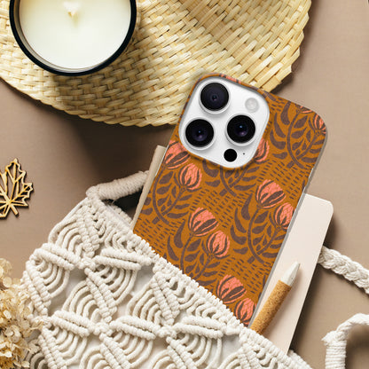 Protea Folk Floral Pattern - iPhone Slim Phone Case