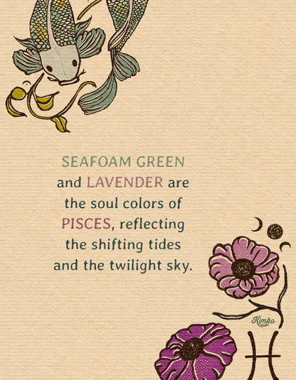 Pisces Folk Art | Art Print