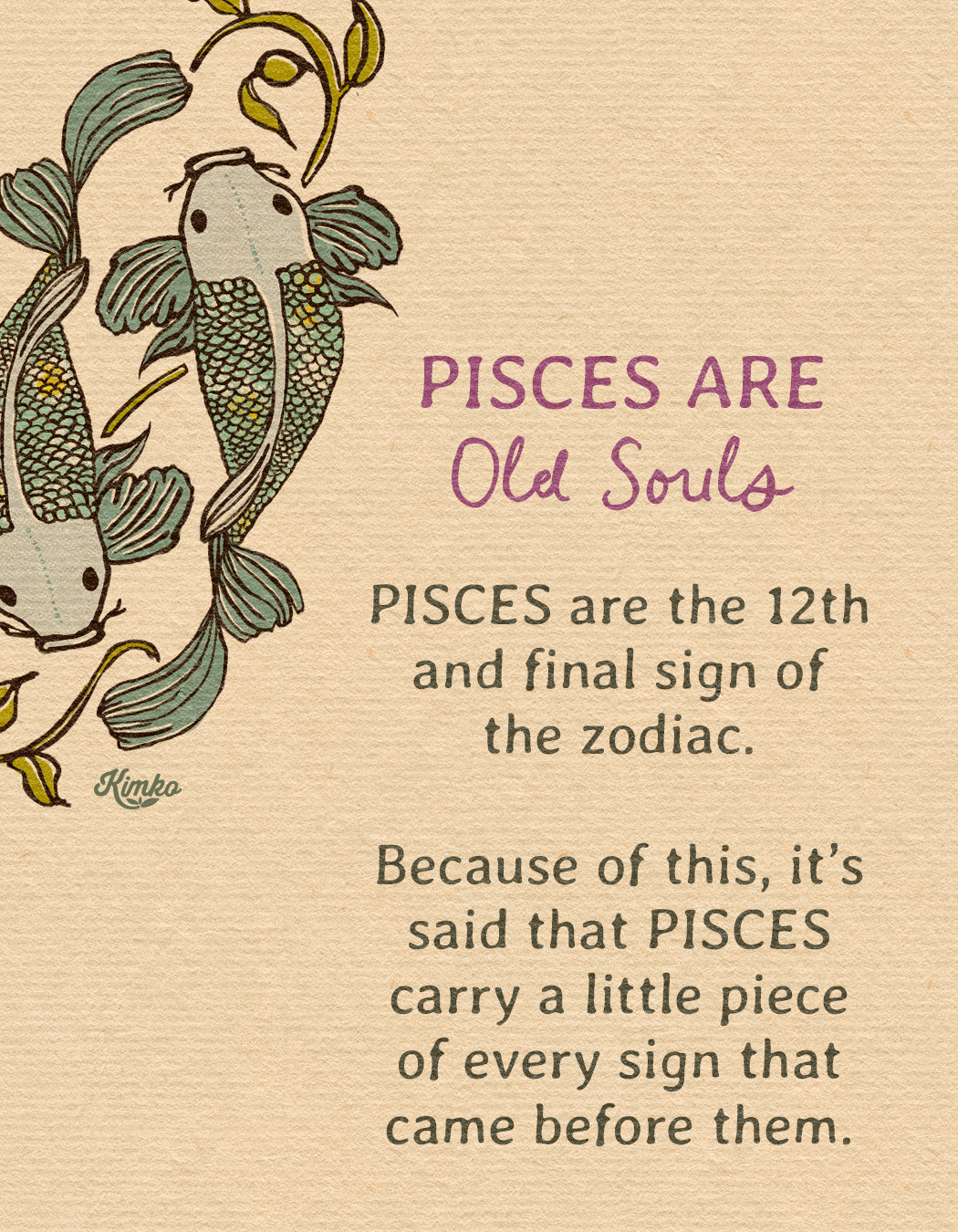 Pisces Folk Art | Art Print