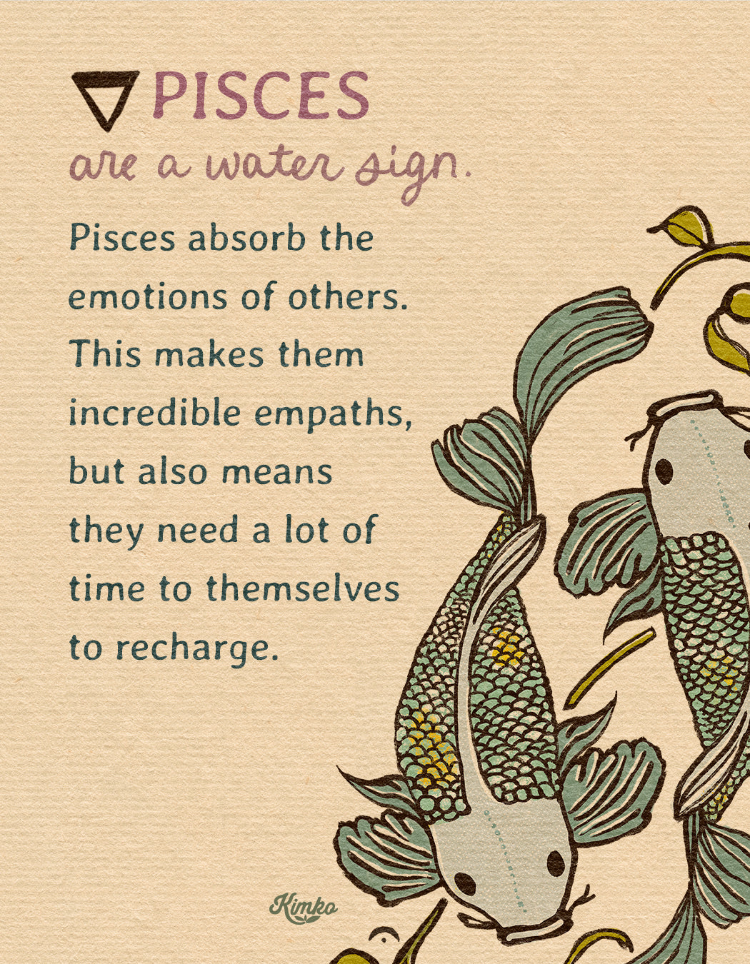 Pisces Folk Art | Art Print