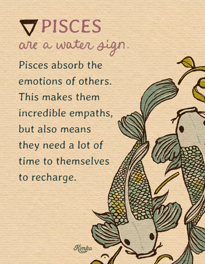Pisces Folk Art | Art Print