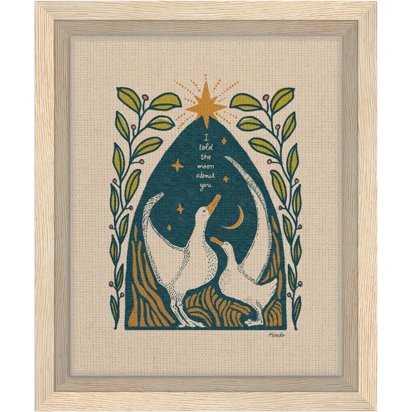 The Albatross & The Moon | Framed Canvas Print