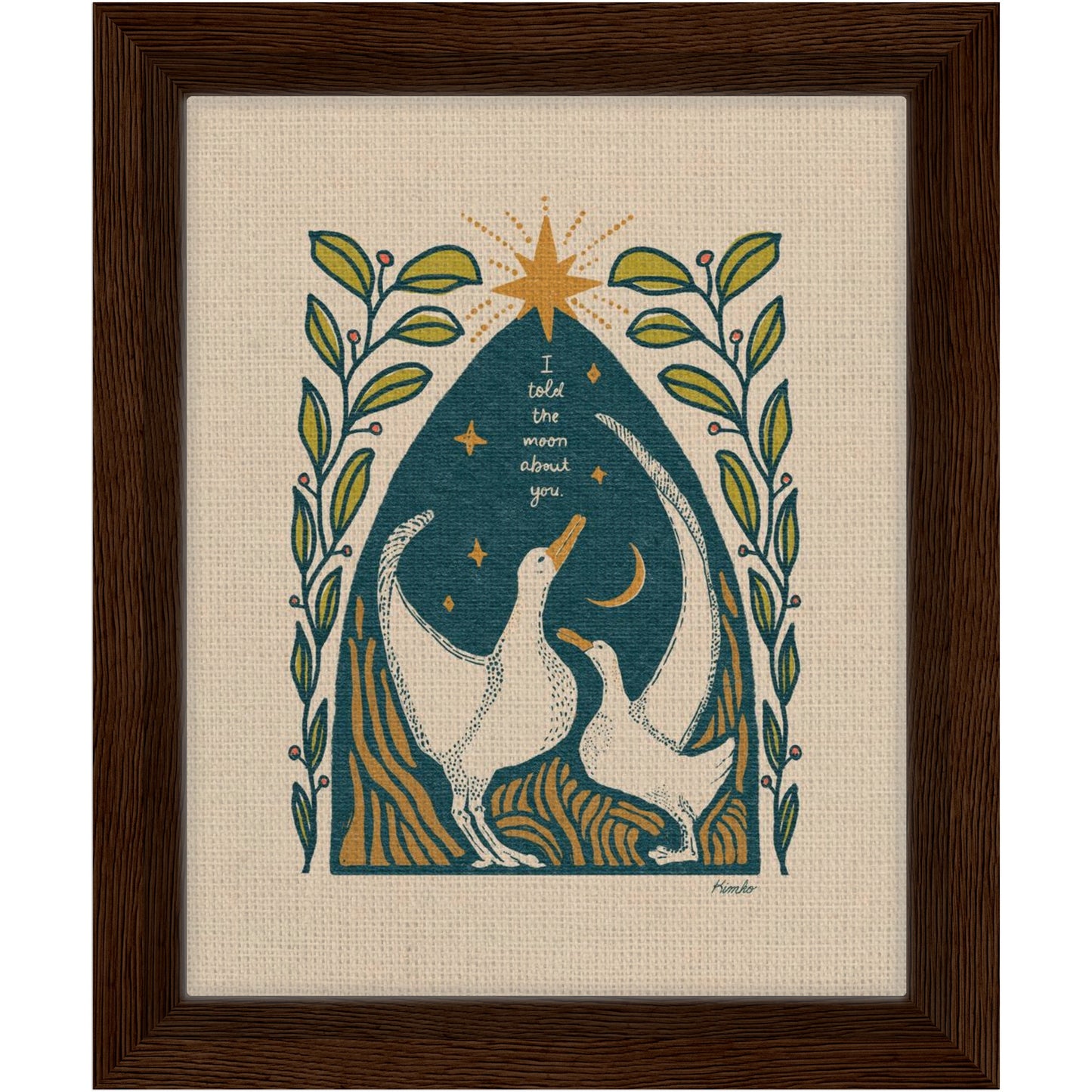 The Albatross & The Moon | Framed Canvas Print