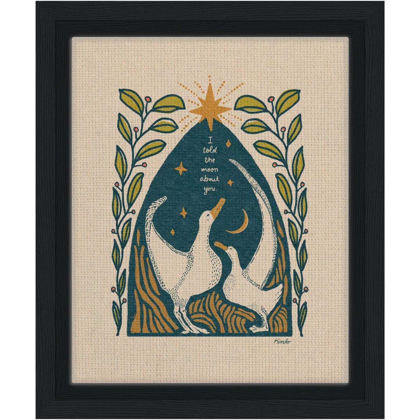 The Albatross & The Moon | Framed Canvas Print